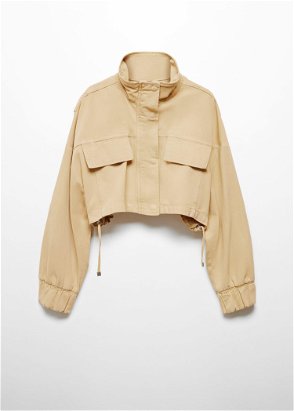 Coats & Jackets  Womens COS BOXY-FIT CROPPED JACKET BEIGE ~ Theatre  Collective