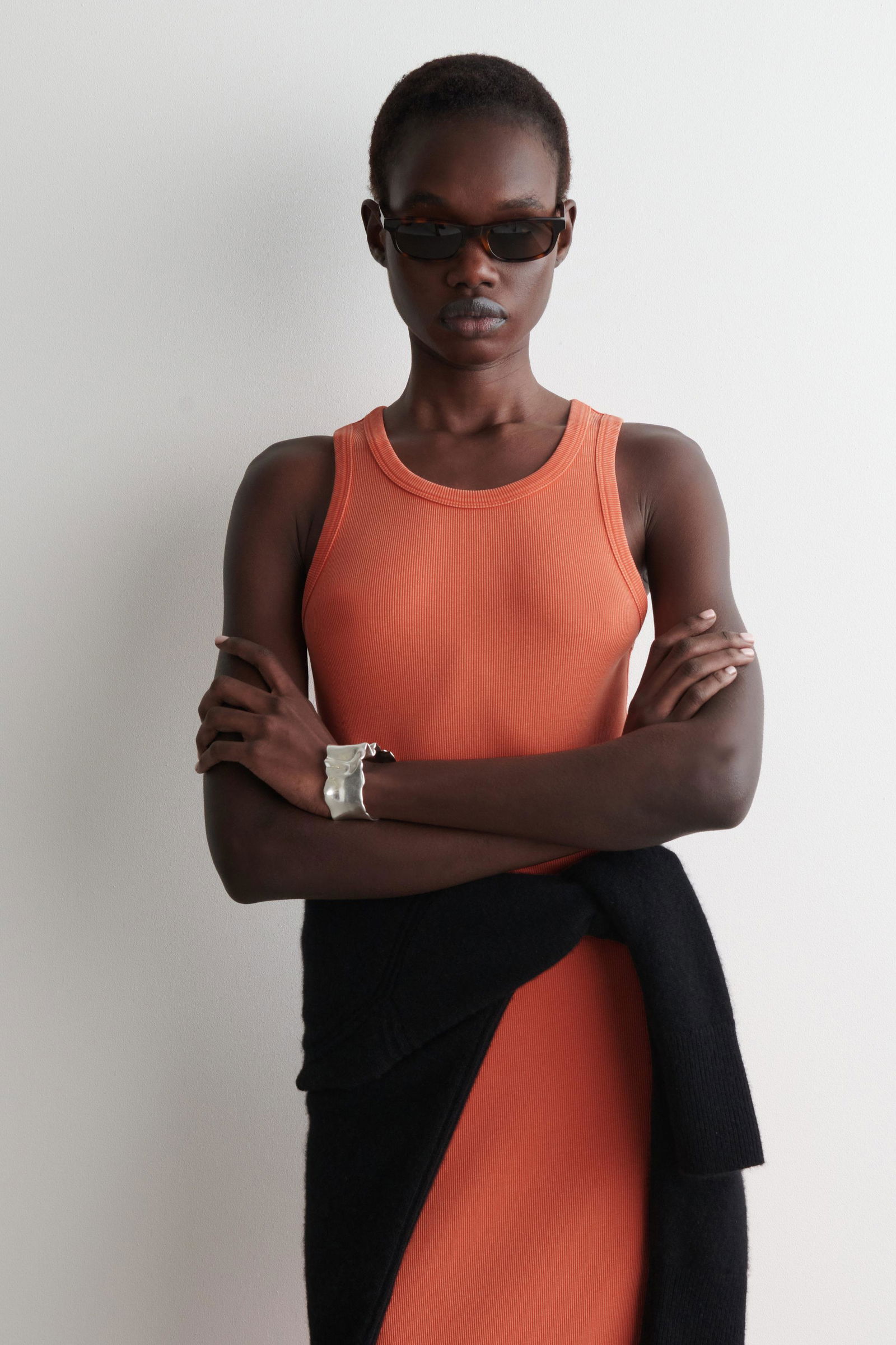 ribbed tube dress cos COS COS RIBBED TUBE DRESS - BRIGHT PINK - Dresses