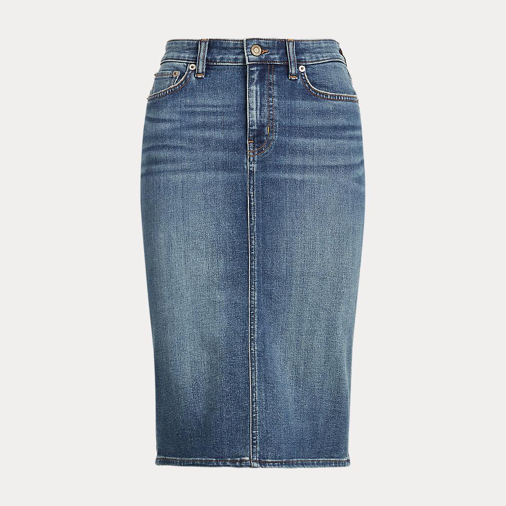 Ralph Lauren Women's Denim Full Length A Line Skirt Blue Size 4 main image 1
