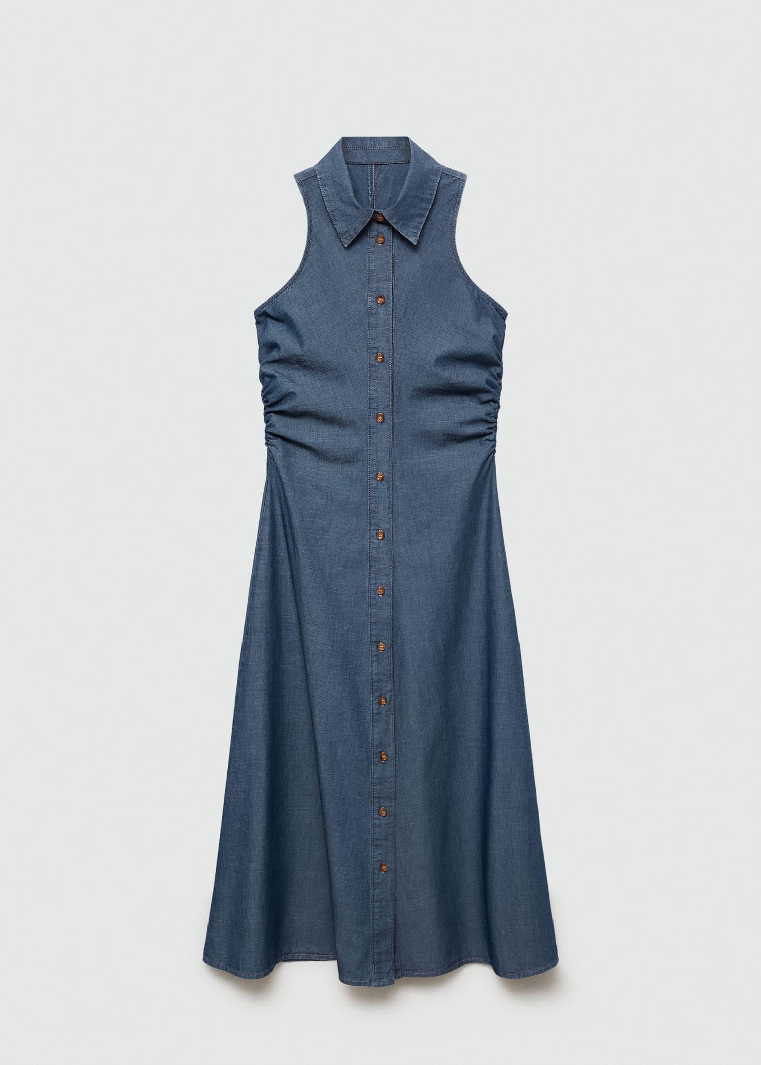 mango soft denim dress Mango Soft Denim Asymmetrical Dress - Blue