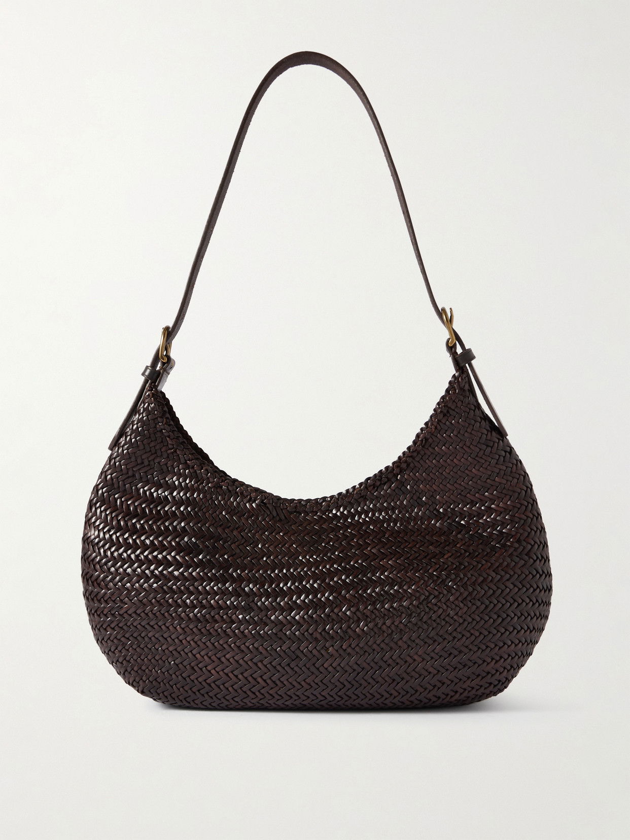 DRAGON DIFFUSION Luna Mezza Woven Leather Shoulder Bag | endource