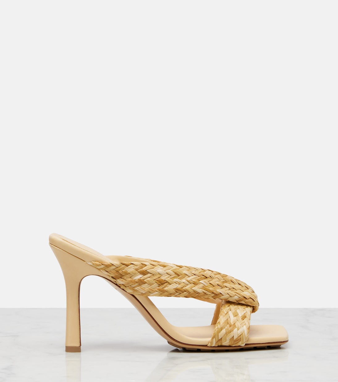 BOTTEGA VENETA Riva Braided Raffia Mules | endource