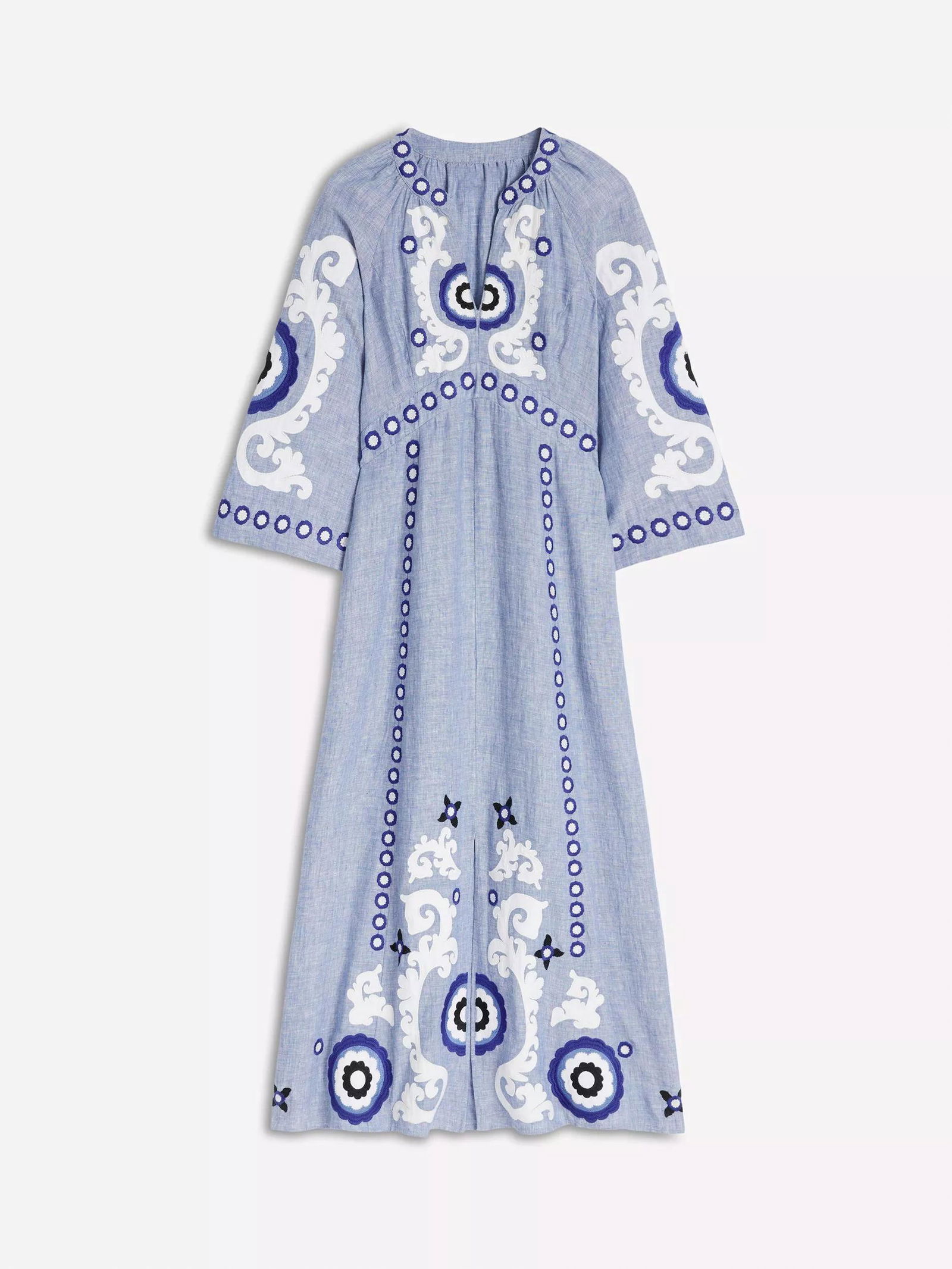 BODEN Una Embroidered Pure Linen Dress | endource