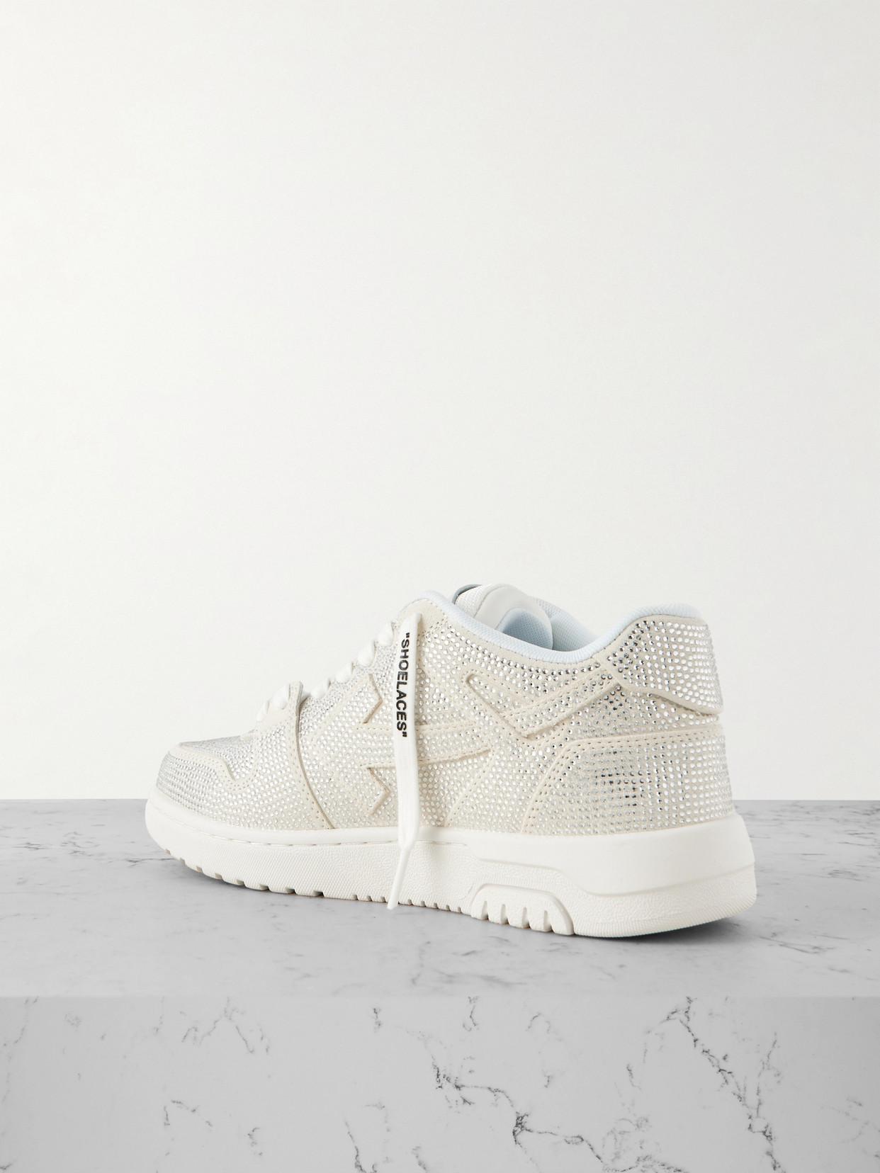 Off-White Out Of Office Crystal-Embellished Leather Sneakers 