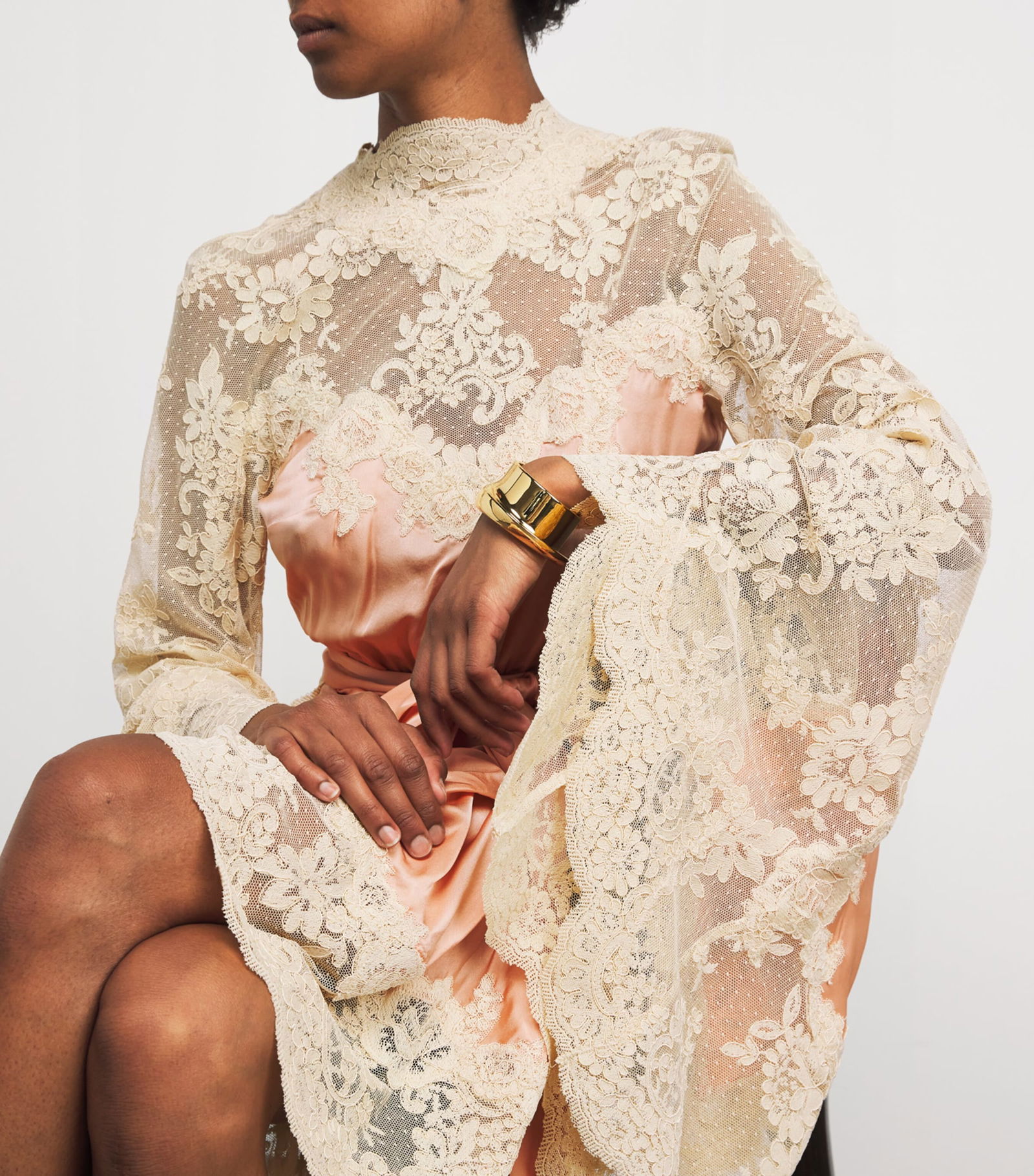 slim fit dress slacks Zimmermann Golden Lace Mini Dress