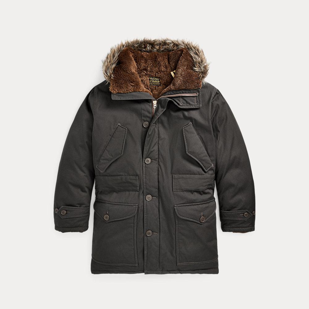 RALPH LAUREN RRL Faux Fur-Trim Oilcloth Parka | endource