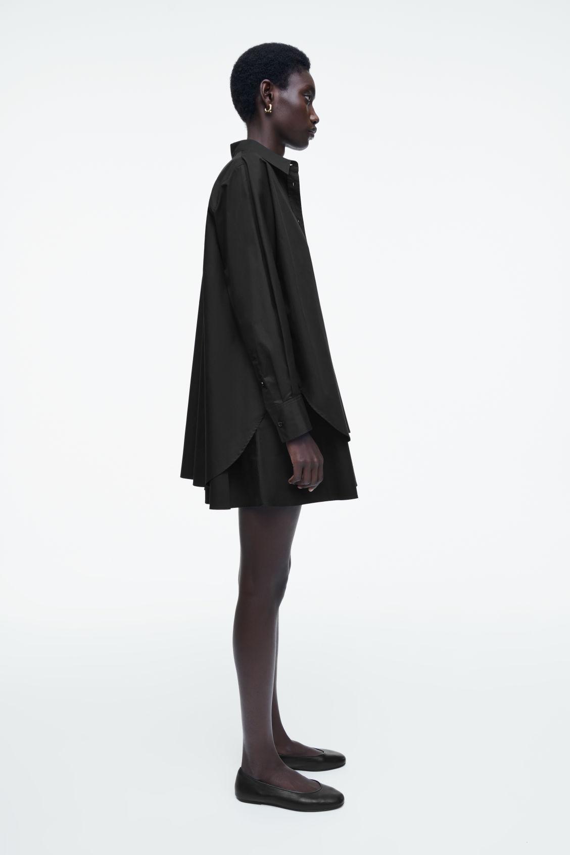 cos layered trapeze shirt dress COS Layered Striped Trapeze Shirt Dress in Blue