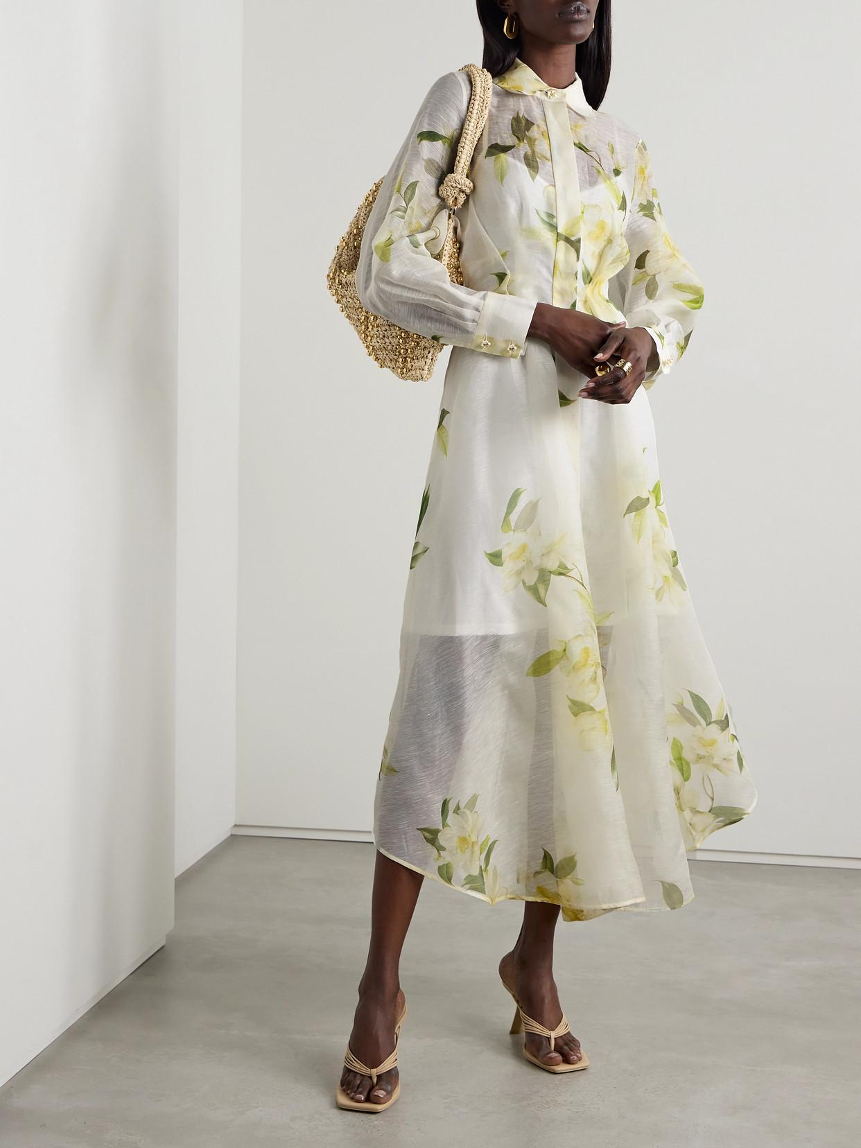ZIMMERMANN Harmony Floral Linen And Silk-Blend Maxi Shirt Dress | endource ZIMMERMANN Harmony Floral Linen And Silk-Blend Maxi Shirt Dress | endource