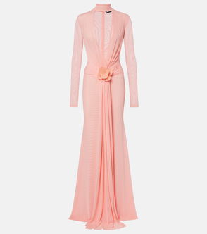 floral appliqué lace dress michael kors ASHLEYlauren 8273 Size 10 Hot Pink Girls Pageant Dress Long Sleeve Ballgown Formal Kids Gown