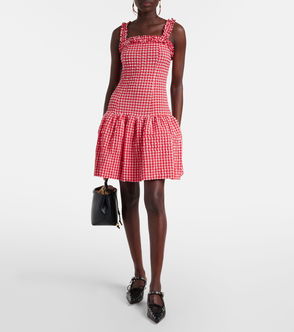 GANNI Seersucker Check Mini Dress | endource
