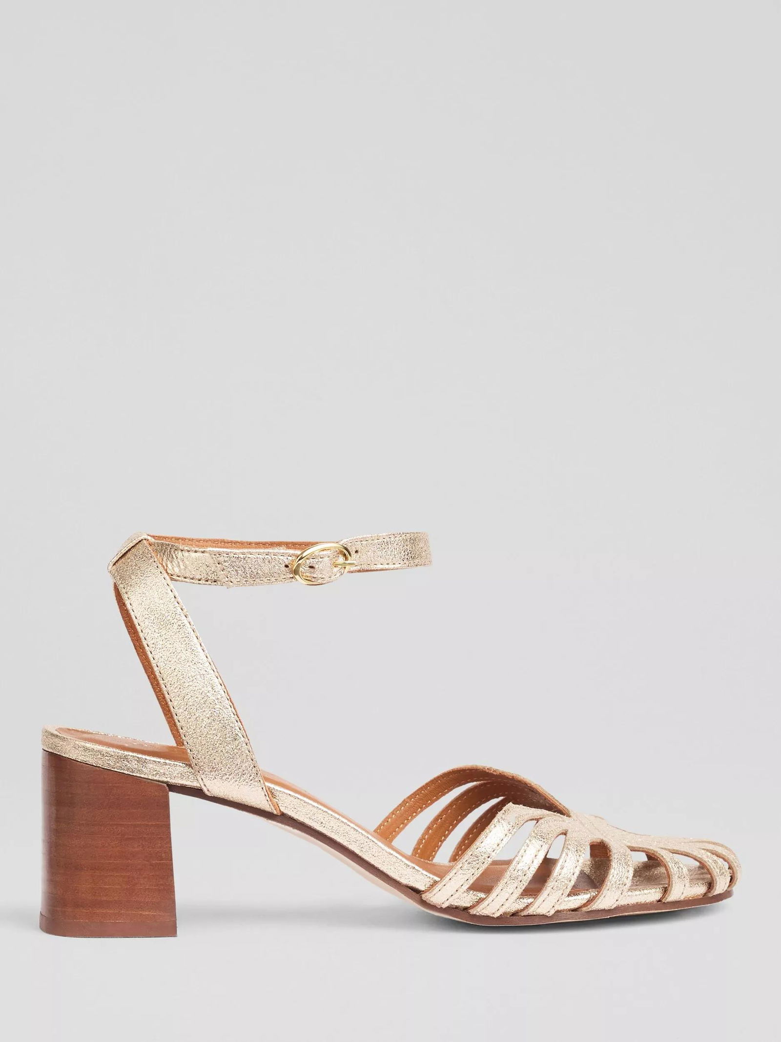 Farrin Block Heel Slide Sandal- Amber Gold Leather main image 1
