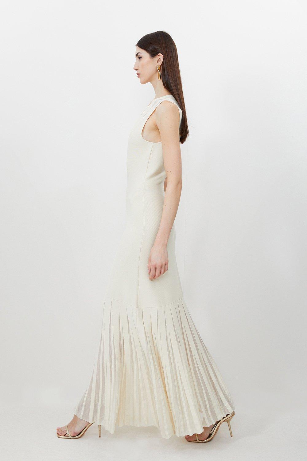 35% off KAREN MILLEN Sheer Skirt Maxi Knit Dress