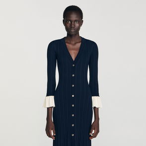 SANDRO Long Knit Dress With S Patch | endource