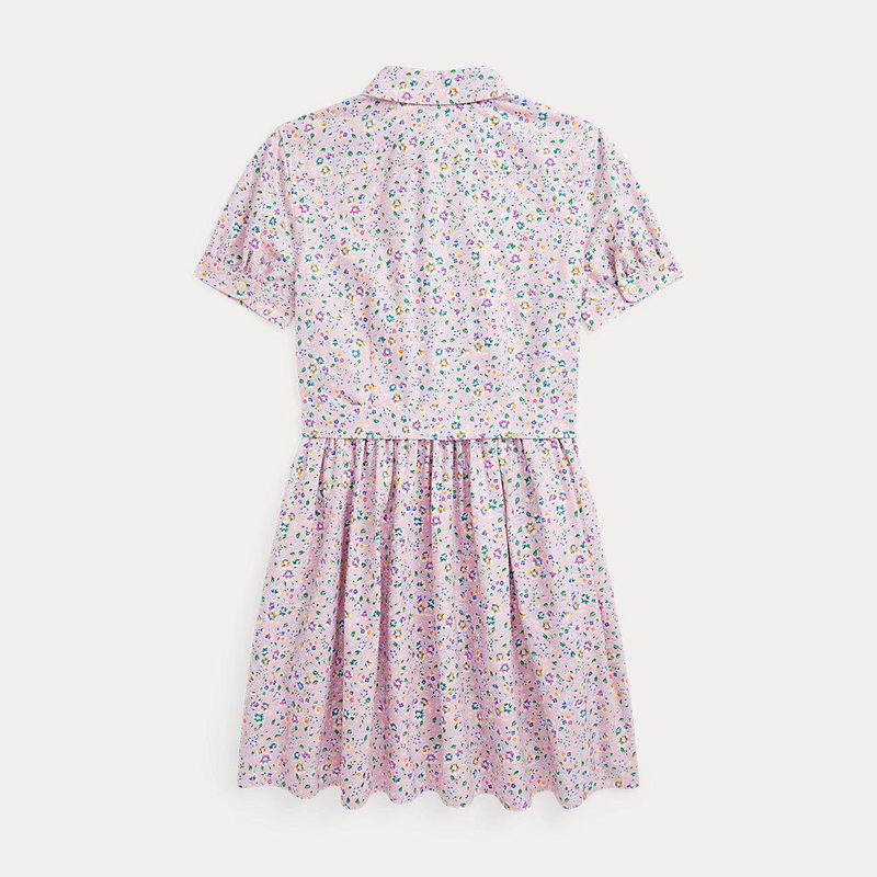 RALPH LAUREN Belted Floral Cotton Oxford Dress | endource