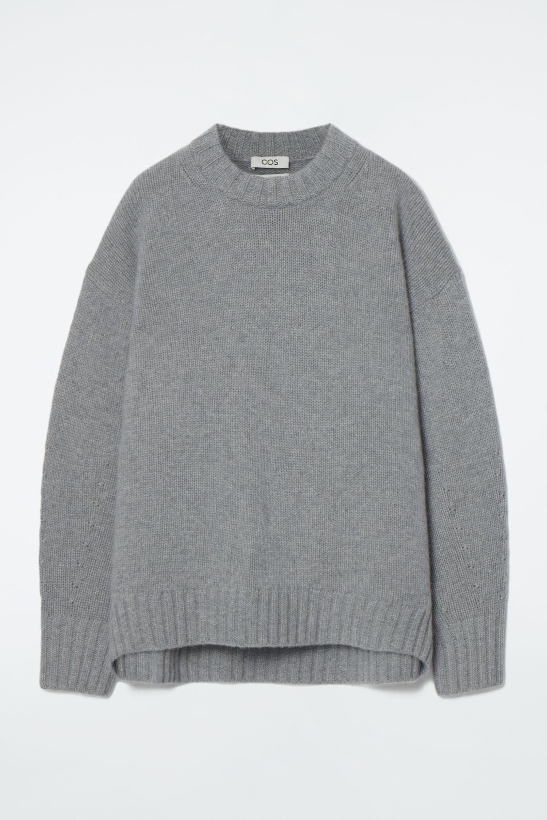 Girls Chunky Knit Sweater – Fuzzy Crew Neck Pullover With Side Slit & High-Low Hem