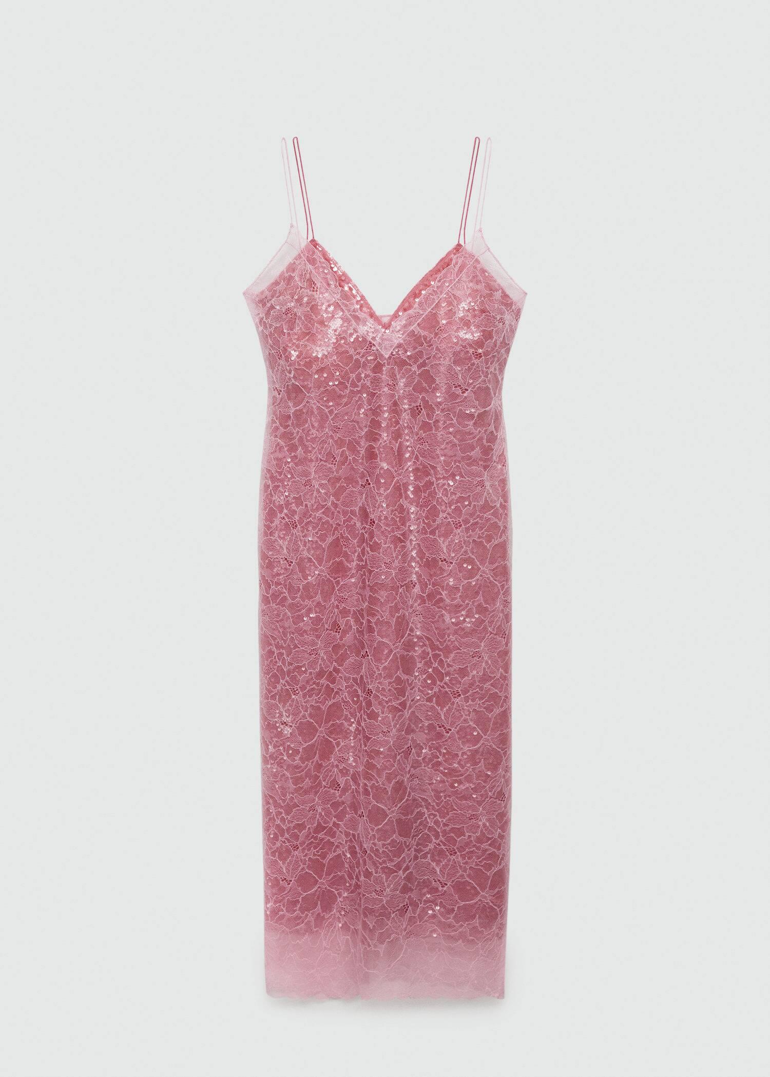 chinese dress ladies Mango Lace Cut-out Long Silk Slip Dress main image 0