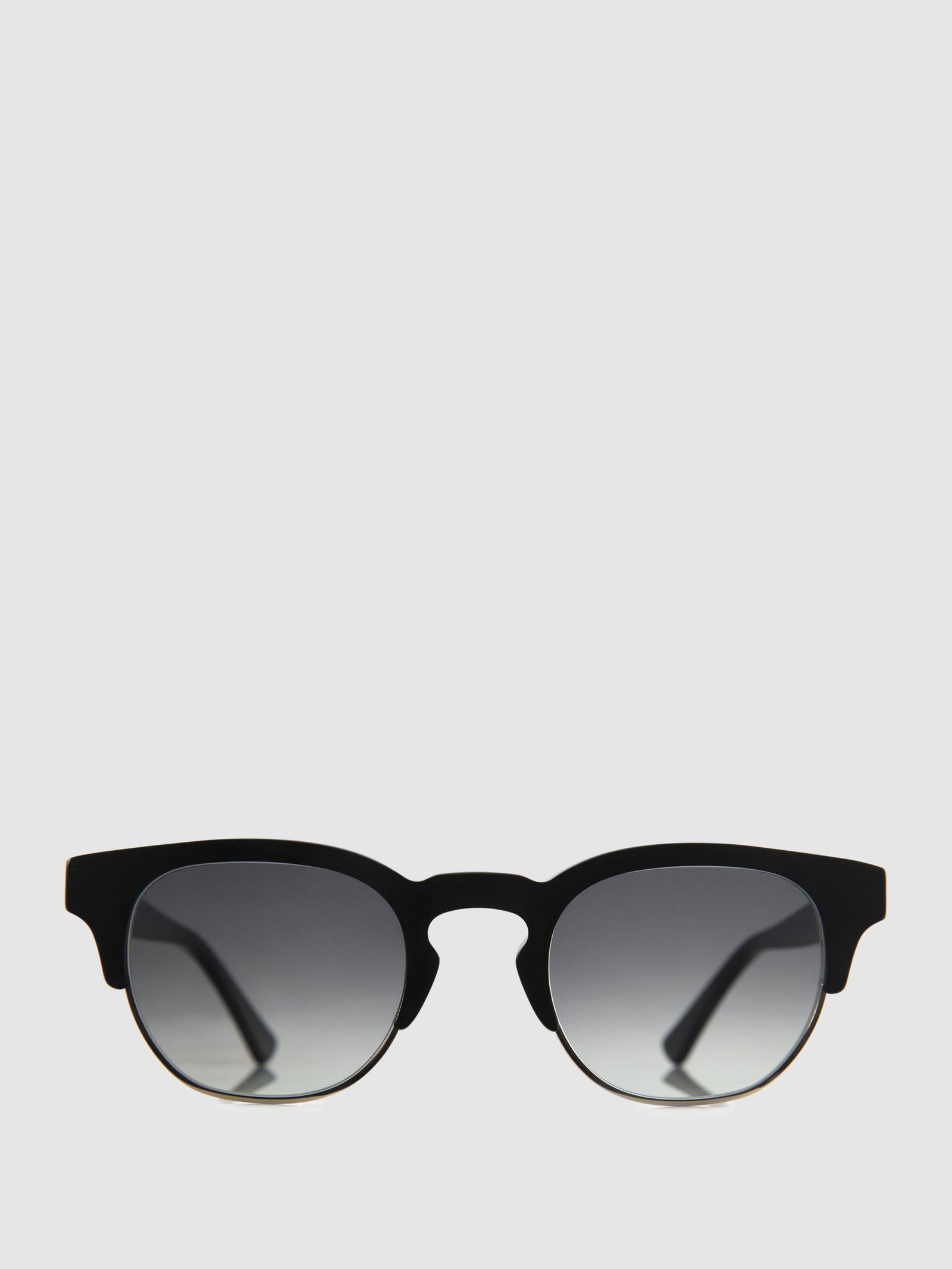 CURRY AND PAXTON Ronnie Semi Rimless Sunglasses in Black/Gold | Endource