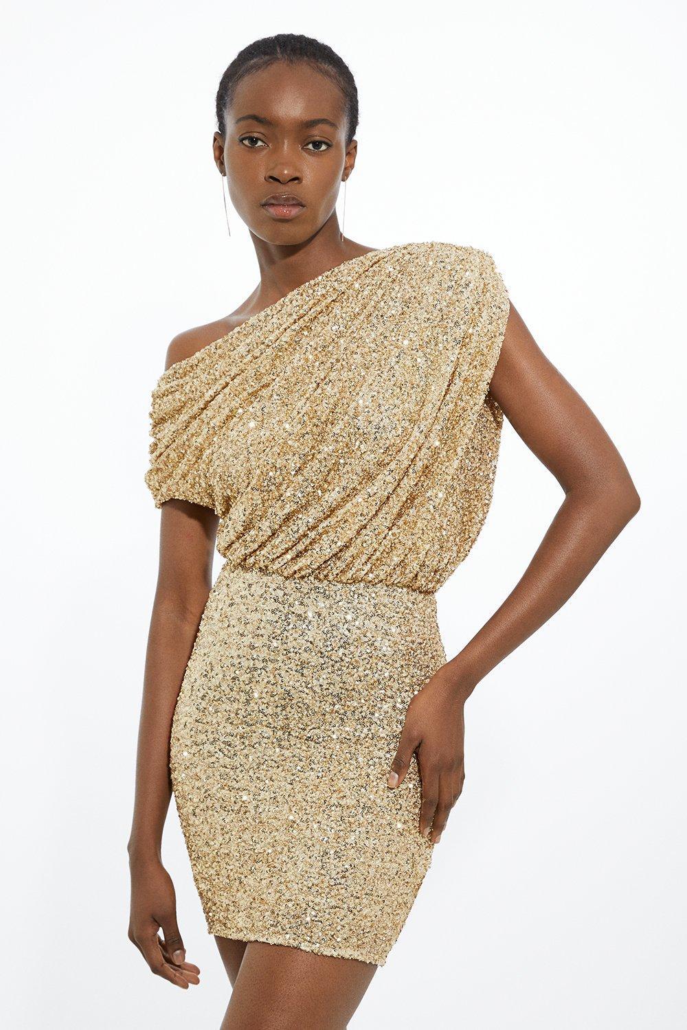 purple and gold bridesmaid dresses Aidan Mattox Gown main image 1