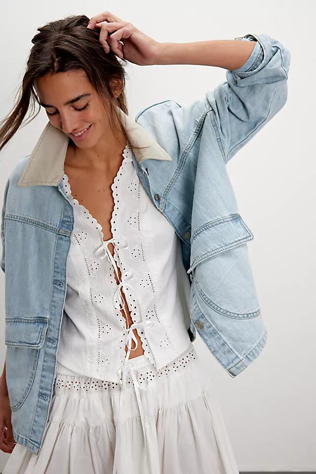 Veste boutonnée femme Free People Slouchy Eisenhower en denim