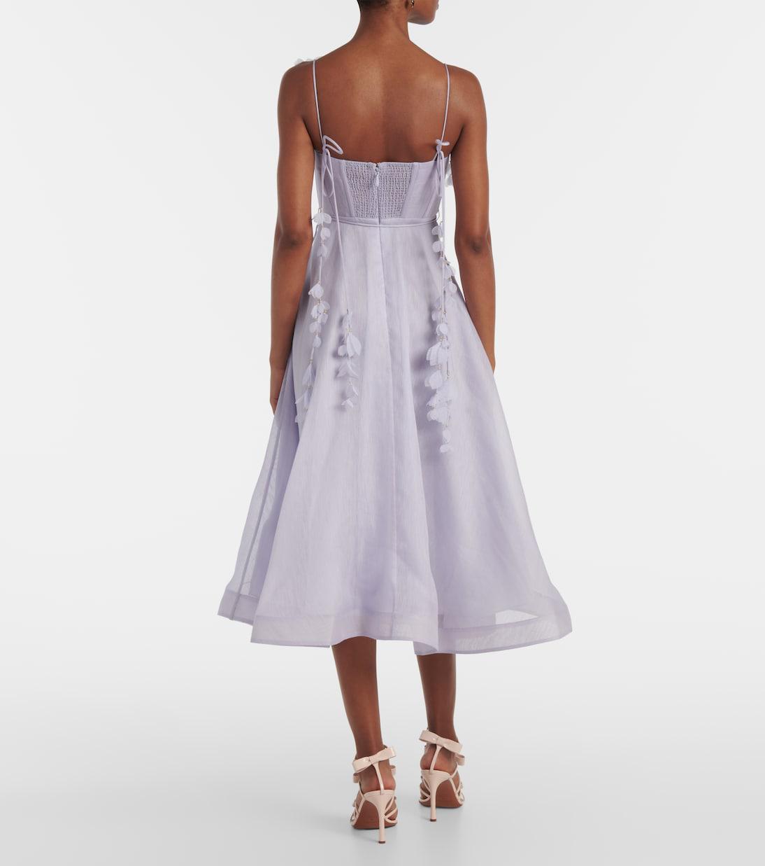 zimmermann natura linen and silk corset dress Zimmermann Natura Corset Midi Dress In White - 59% Off