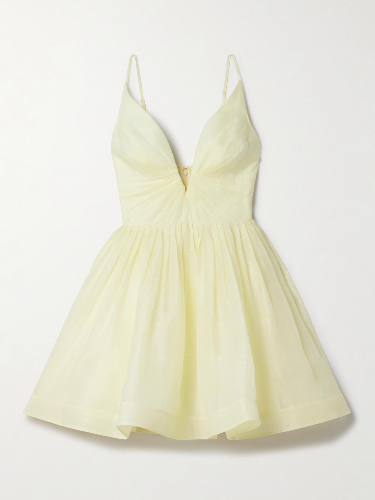 zimmermann illuminate silk and linen cocktail dress Illuminate silk and linen cocktail dress in beige - Zimmermann
