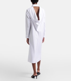 cos a line poplin shirt dress Fashion Simple A Line V Neck Twill Satin Wedding Dresses with Slit  AB24090702 – Anniebride