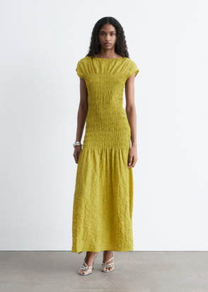 chinese dress ladies COS Ruffled Maxi Dress in Orange