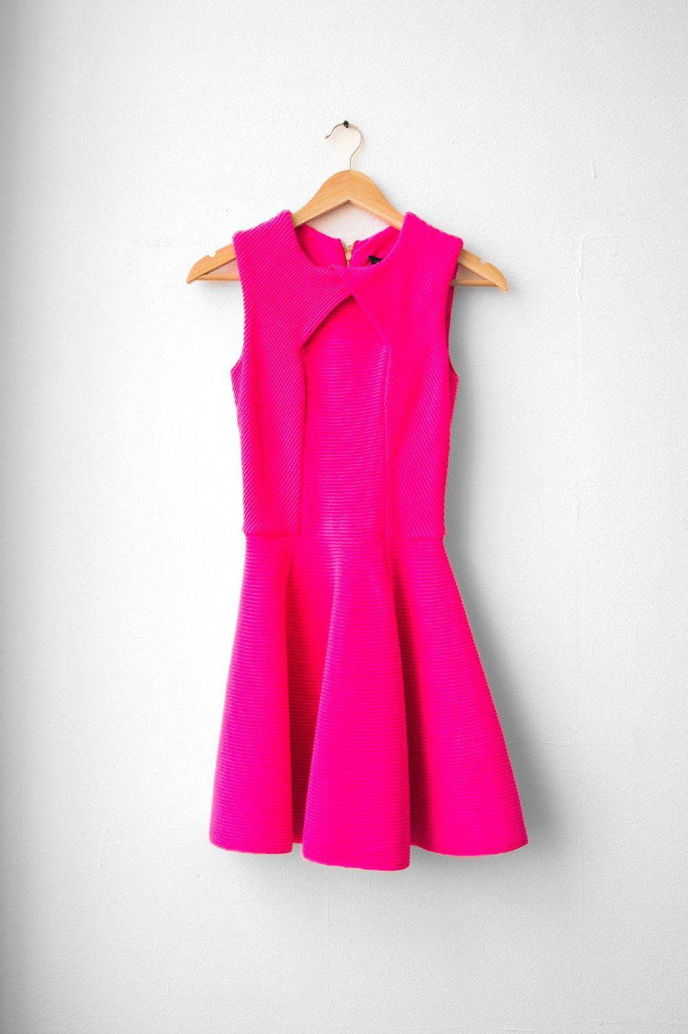Sleeveless Ted Baker Fuchsia Pink Dress TED BAKER Sleeveless