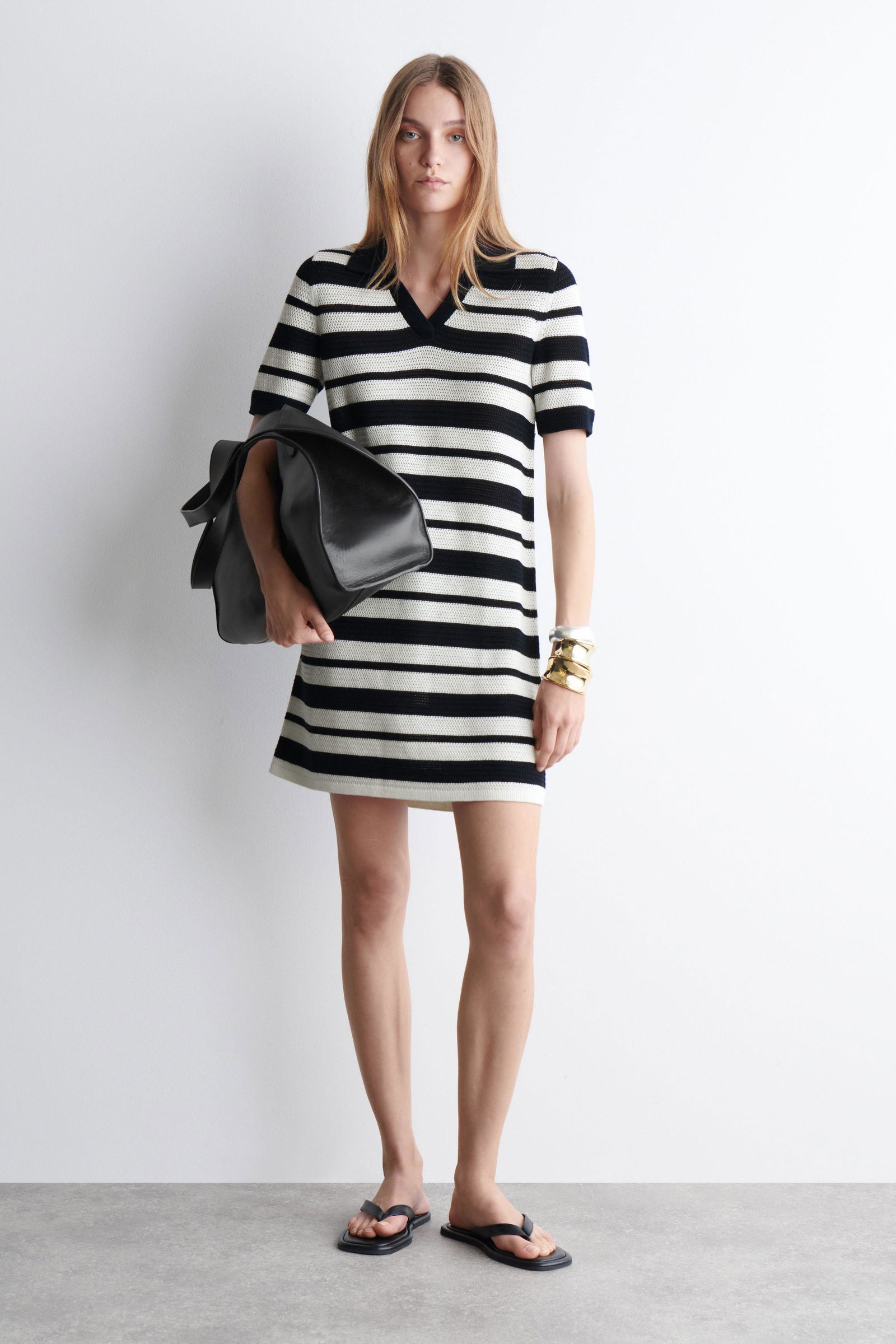 cos jersey polo mini dress Open-Knit SUITSYOU:PROMO
