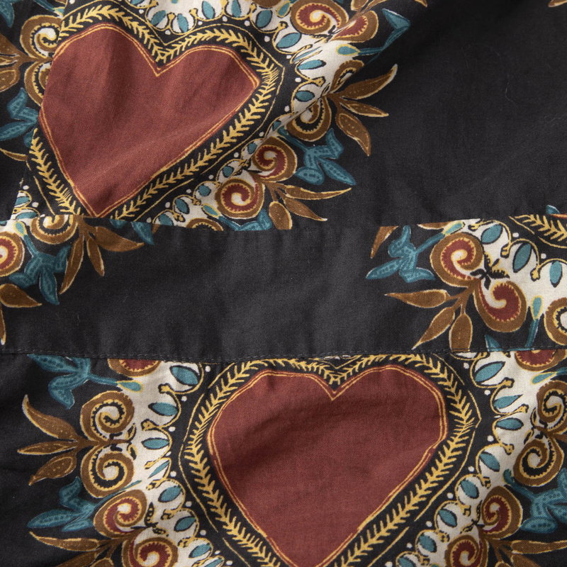 RHODE Pia Ruched-Waist Heart-Print Cotton Dress | endource