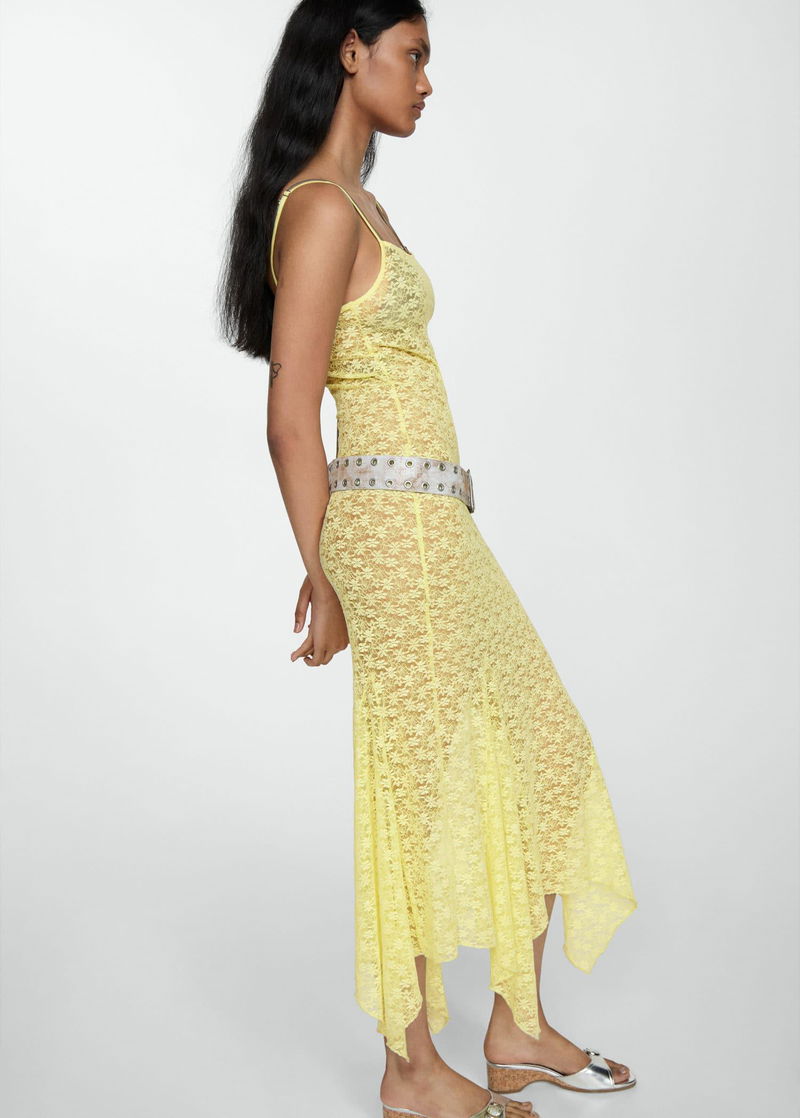MANGO Floral Lace Dress With Asymmetrical Hem | endource MANGO Floral Lace Dress With Asymmetrical Hem | endource