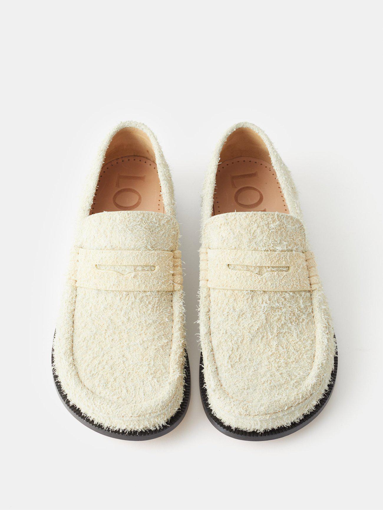 Loewe Campo Brushed Suede Loafers Canvas Soft White Women’s sz 39 Loewe Women main image 3