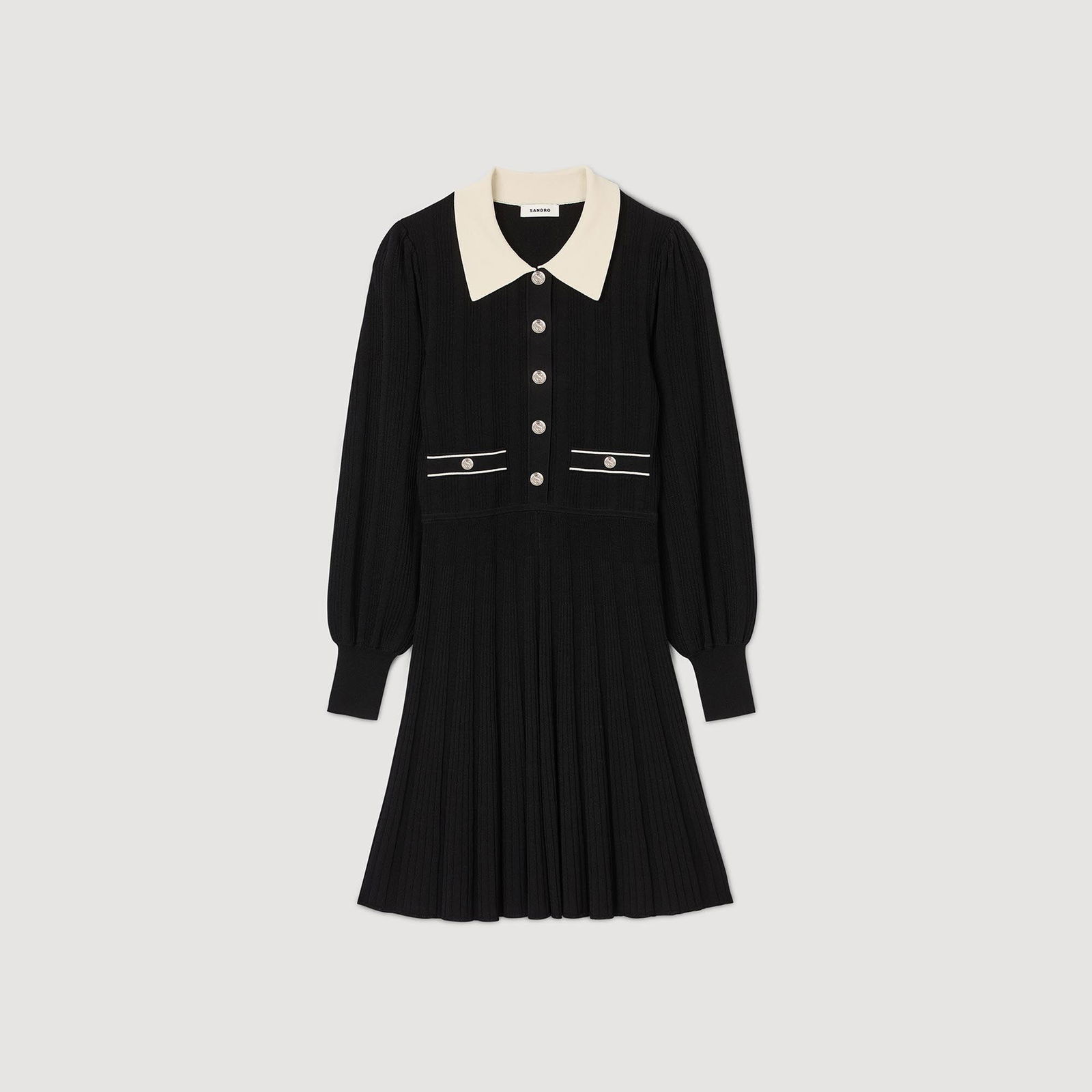 SANDRO Pleated Knit Dress | endource