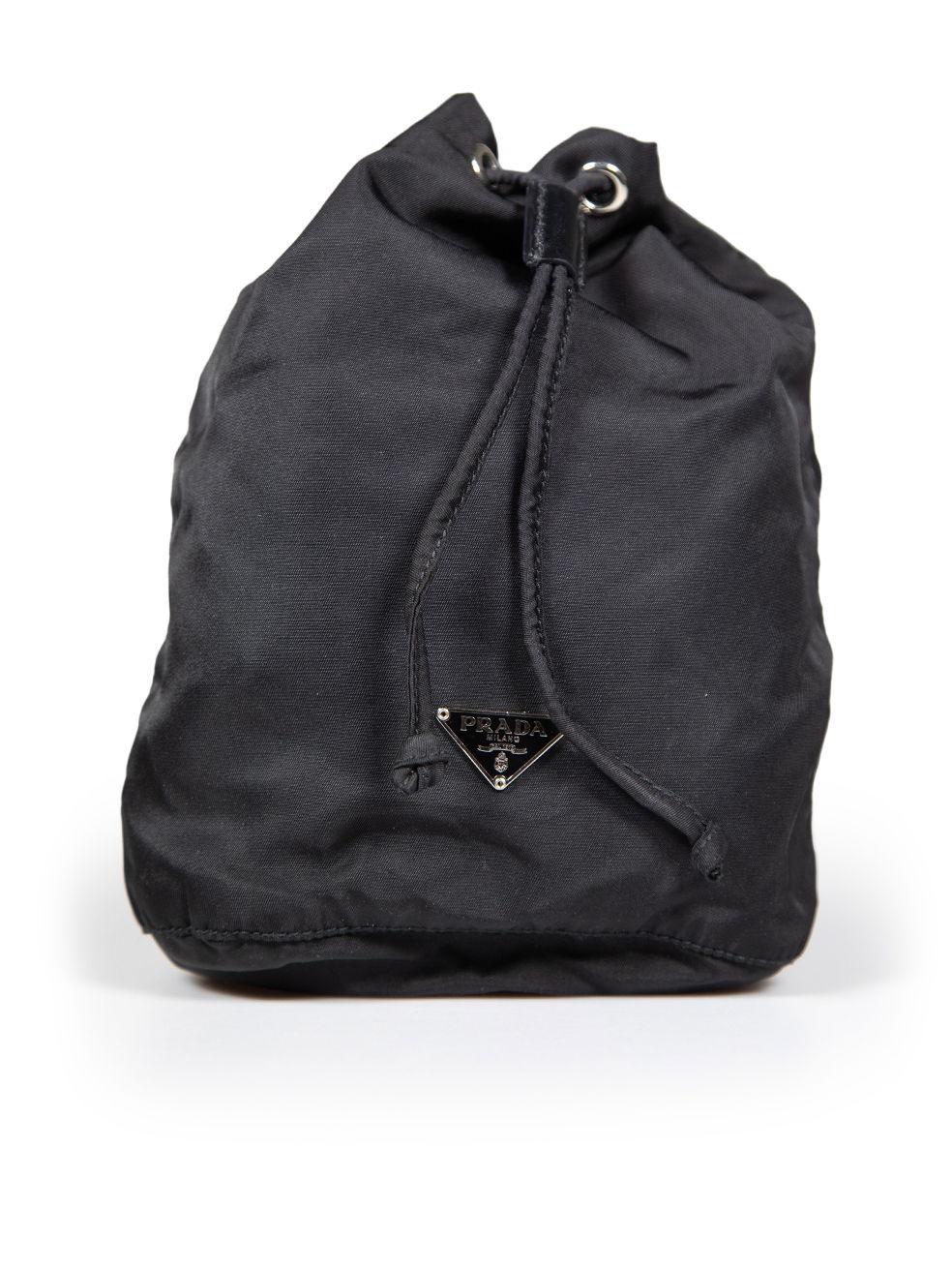 PRADA Mini Drawstring Clutch Bag in Black | endource