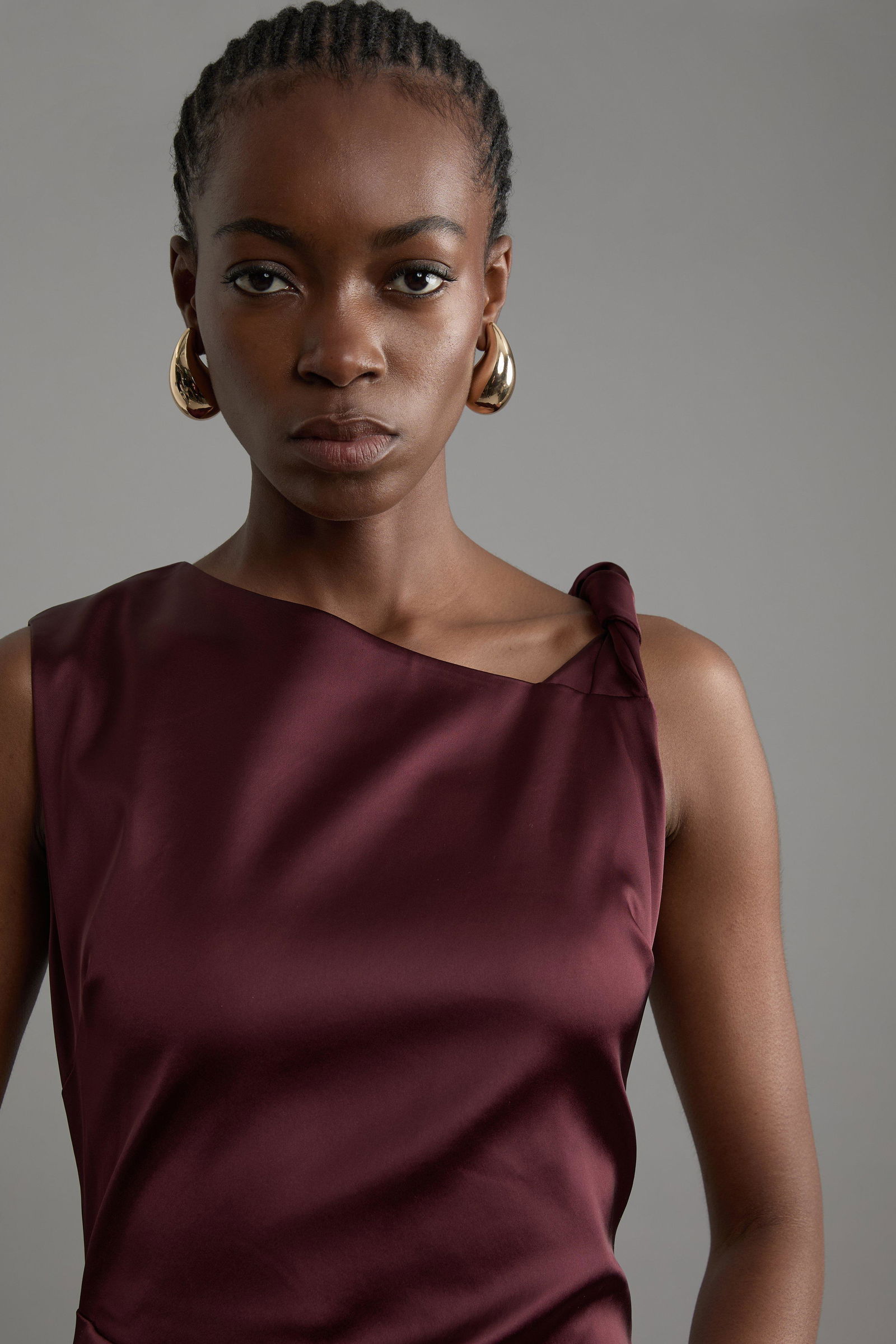 KAREN MILLEN Petite Italian Satin Asymmetrical Tailored Wrap Mini Dress |  endource