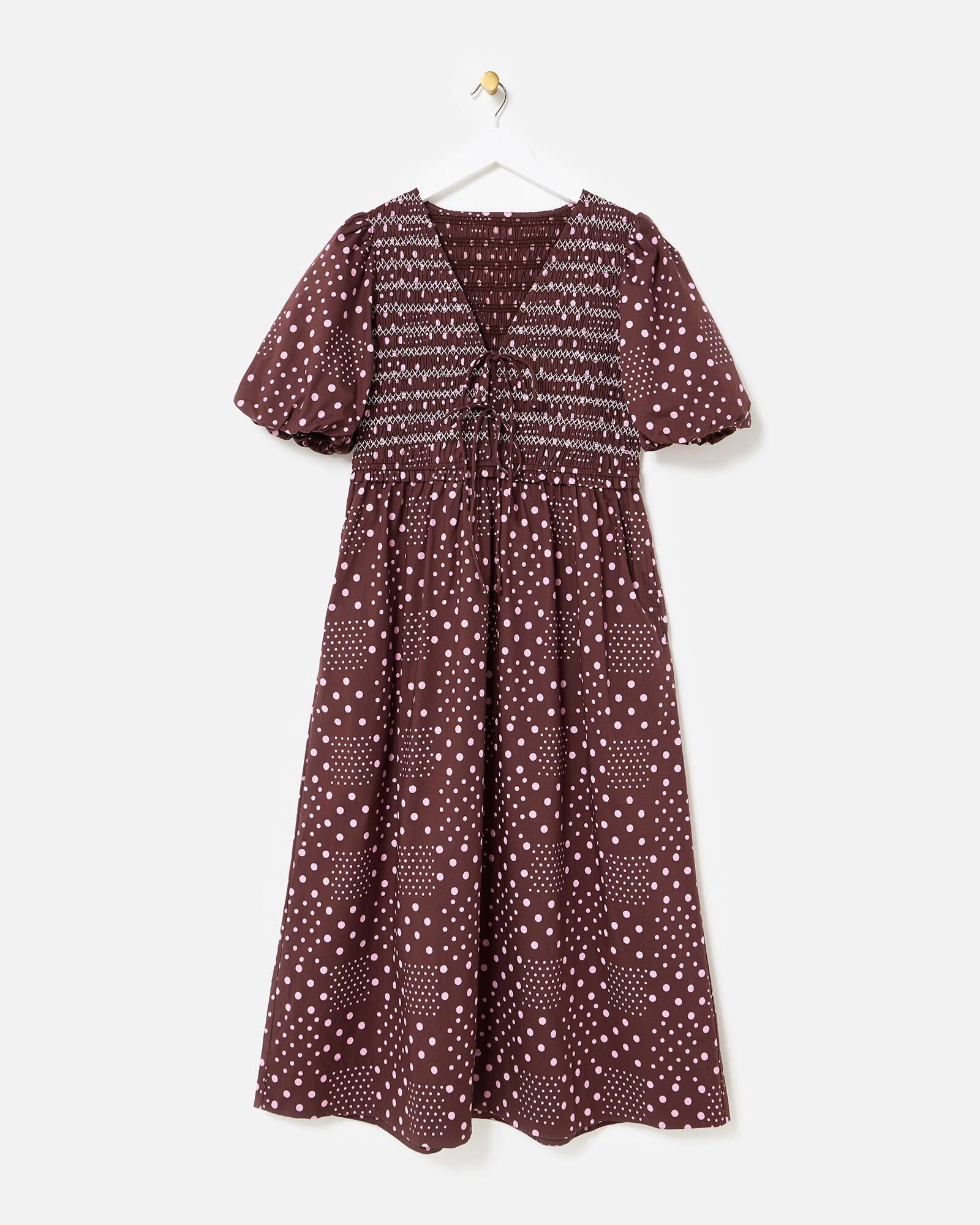 mens brown dress shoes size 15 L'AGENCE Women's Kylo Polka Dot Sleeveless Shirtdress - Cardamom Ecru Polka Dot