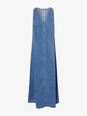 white christmas dresses Sleeveless Denim Dress main image 0
