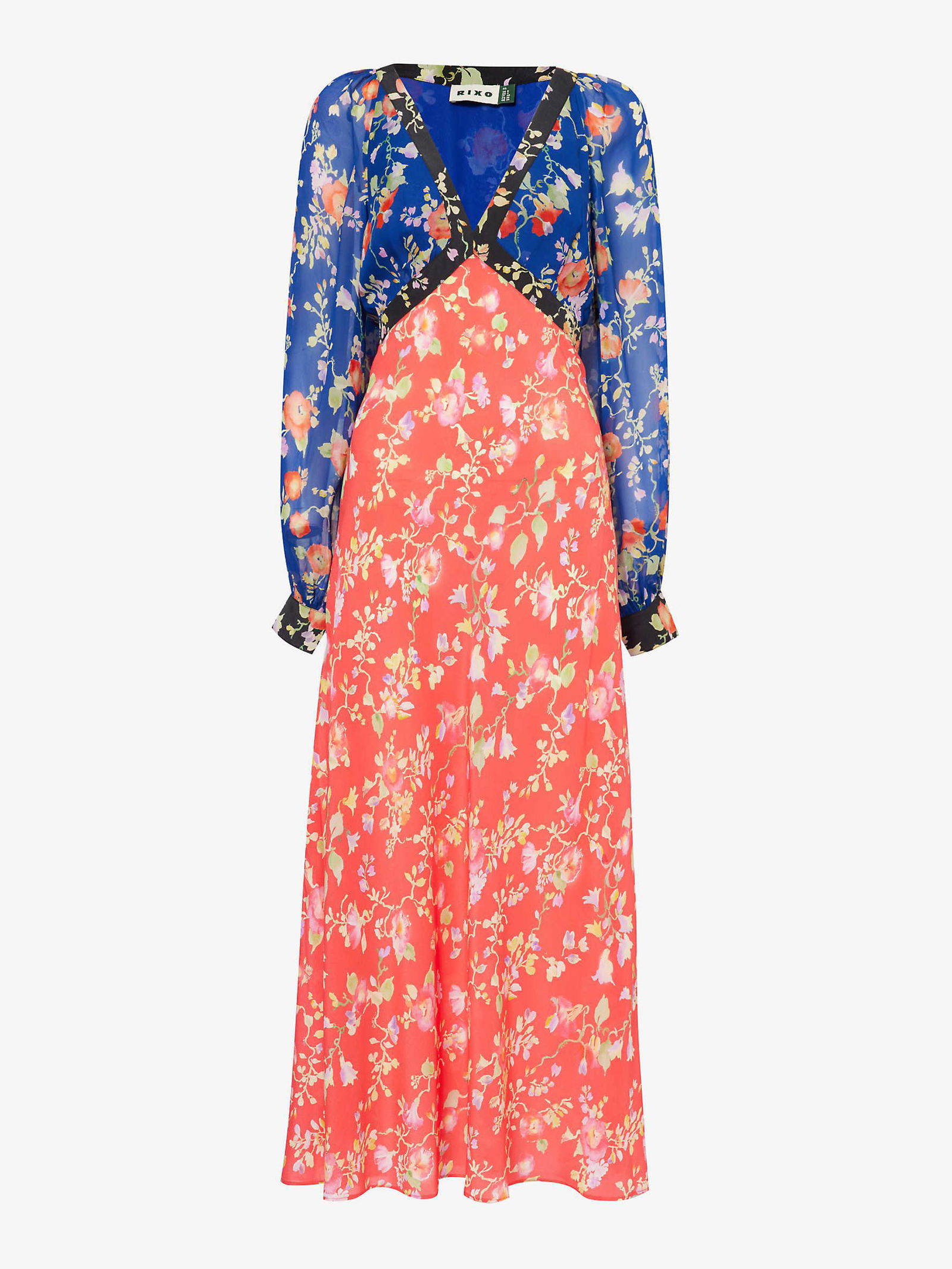 PRIXO Silk mixed print dress