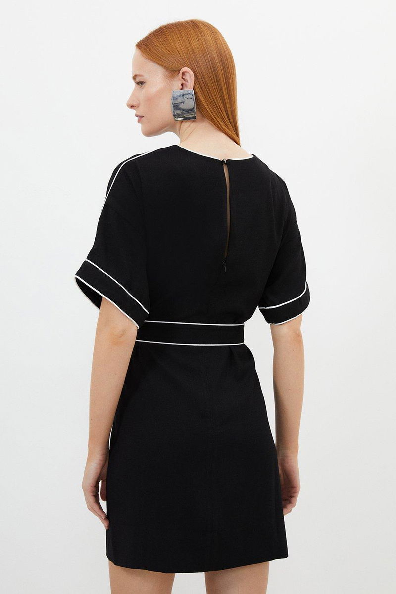 Tailored Satin Back Crepe Cowl Back Mini Blazer Dress | Karen Millen