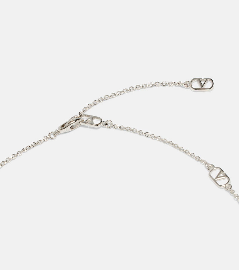 Valentino silver chain bracelet with V logo clasp