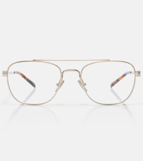 Gold aviator sunglasses with tortoise shell lenses