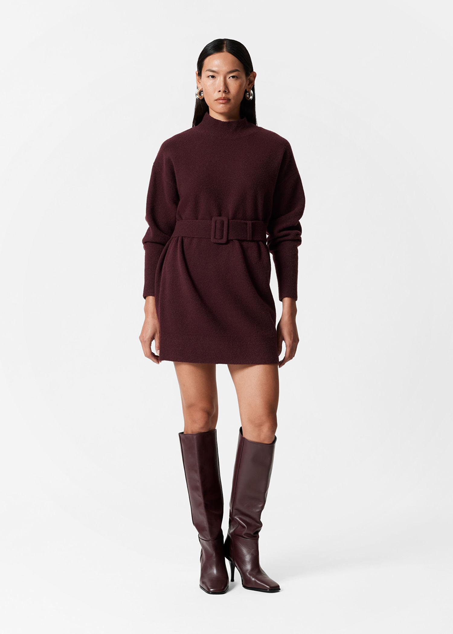 & OTHER STORIES Belted Mini Knit Dress | endource