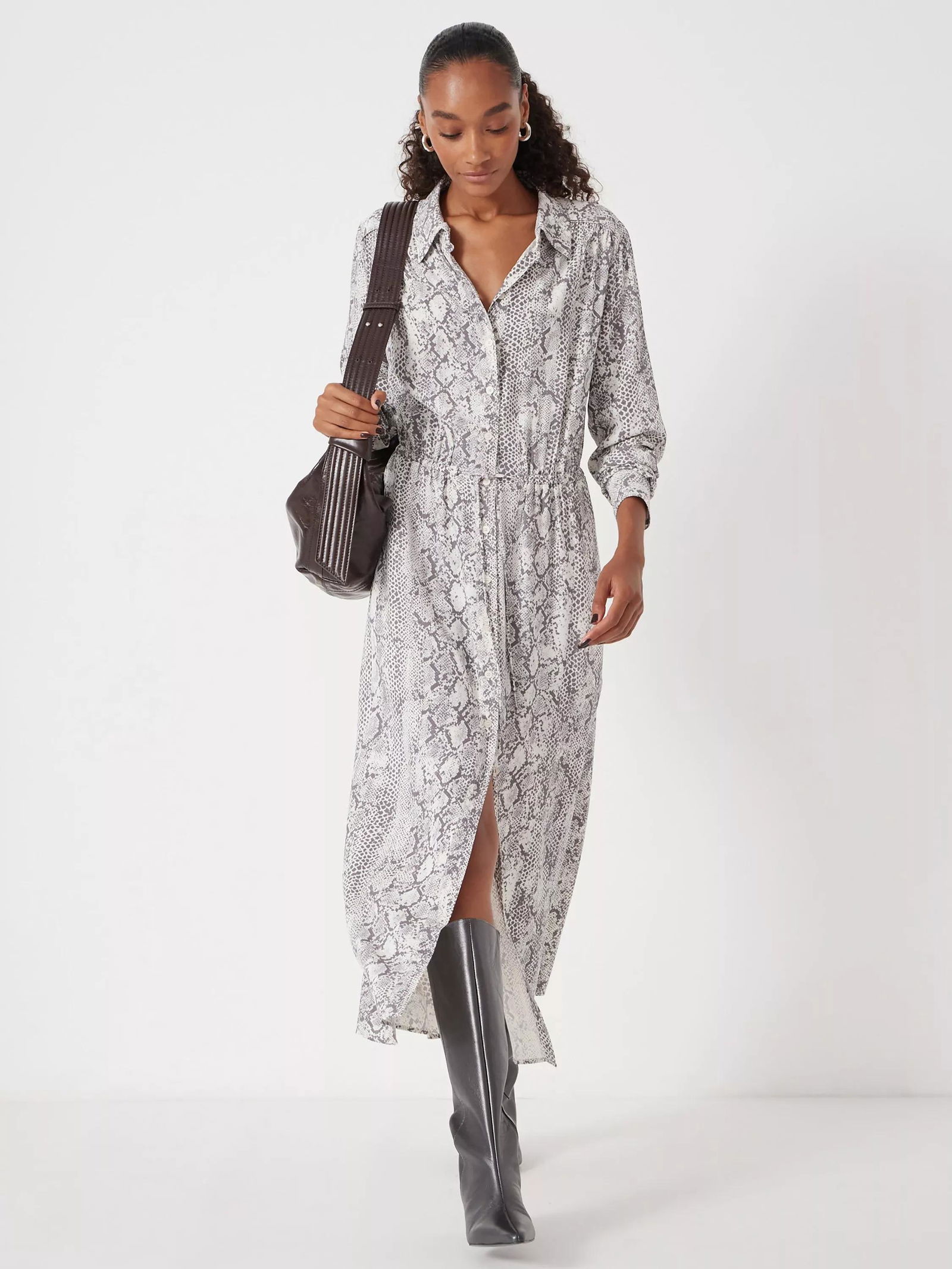 HUSH Rosey Snake Print Shirt Dress