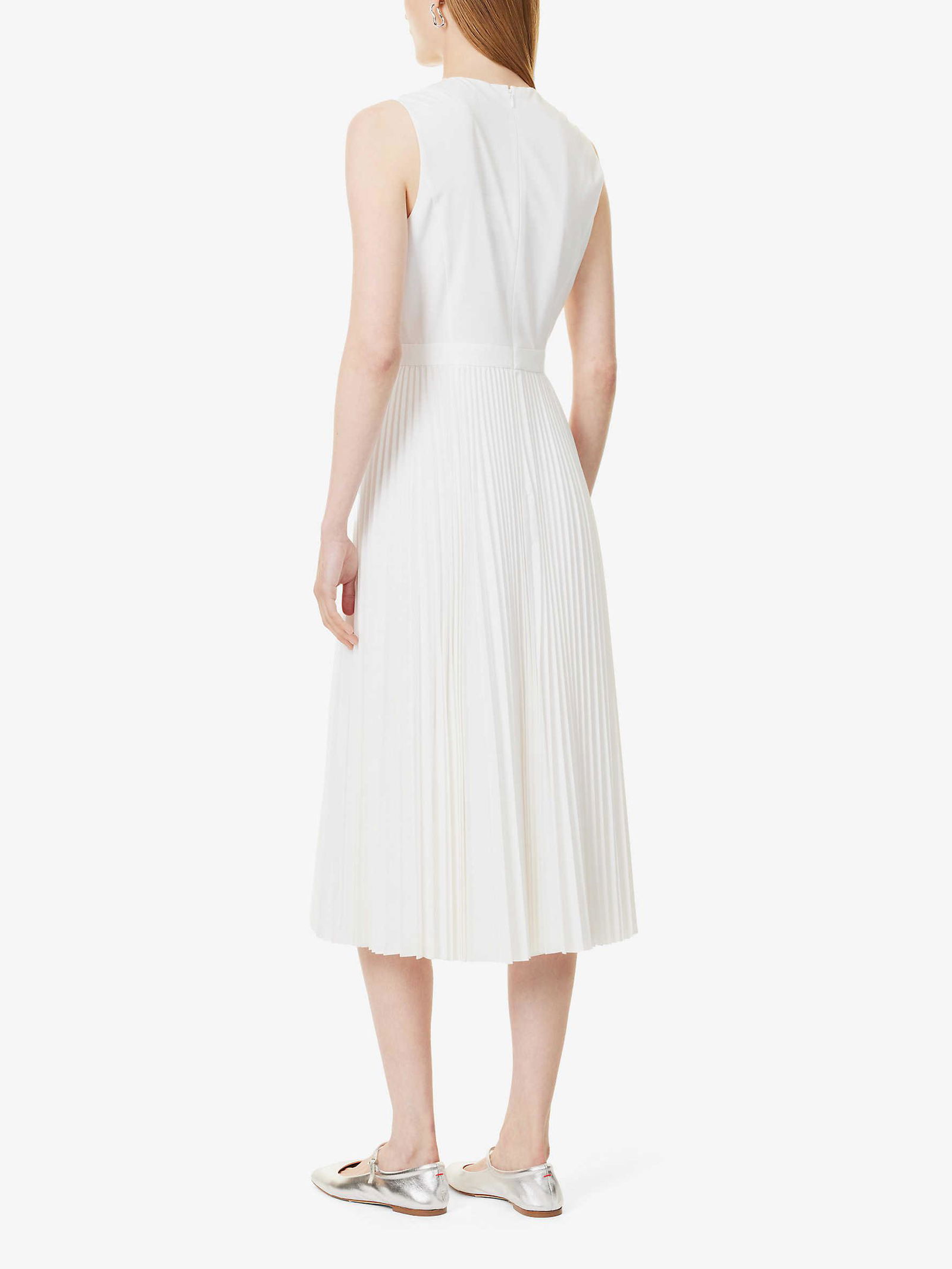 strapless open back dress Ashley Cowl Neck Lace And Satin Maxi Dress - Ivory main image 0