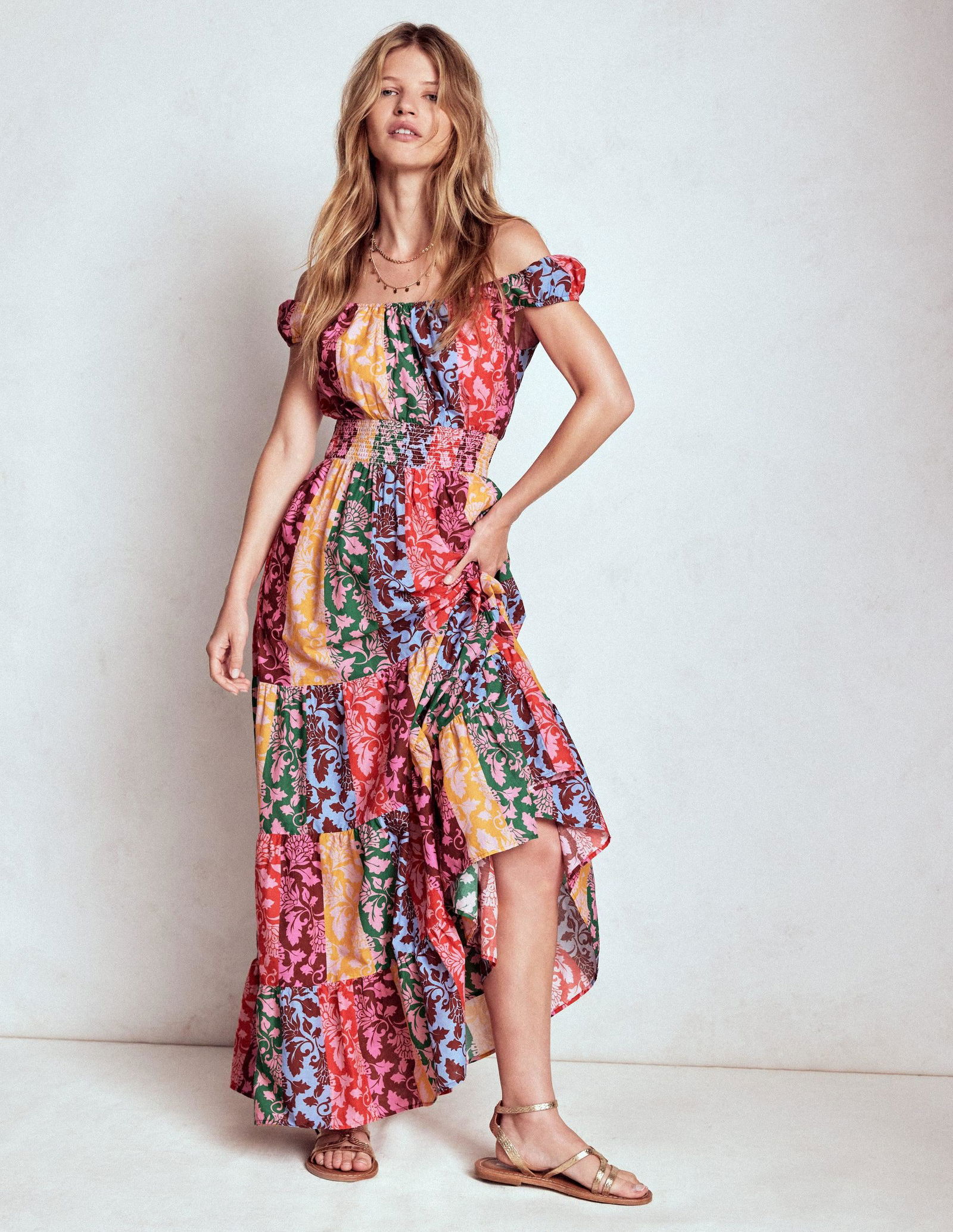 boden voop cotton tiered dress Boden | Dresses | Boden Voop Cotton Tiered Midi Dress Navy Kaleidoscope  Floral Pockets