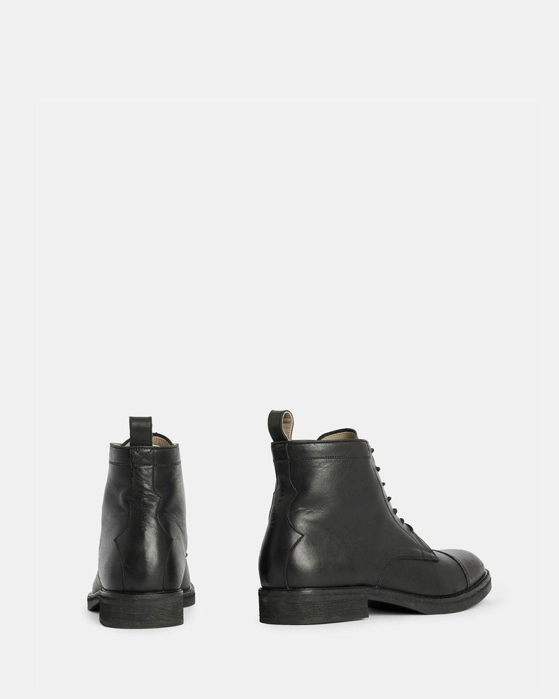 ALLSAINTS Drago Leather Lace Up Boots in Black | Endource