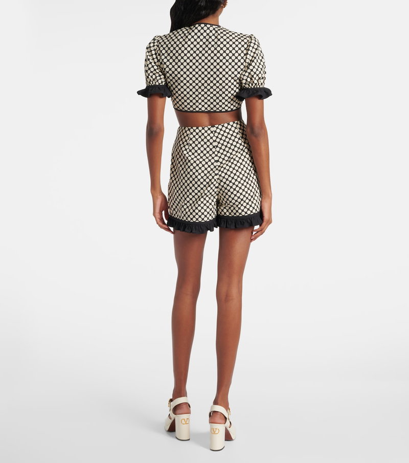 Valentino patterned cropped top and shorts set