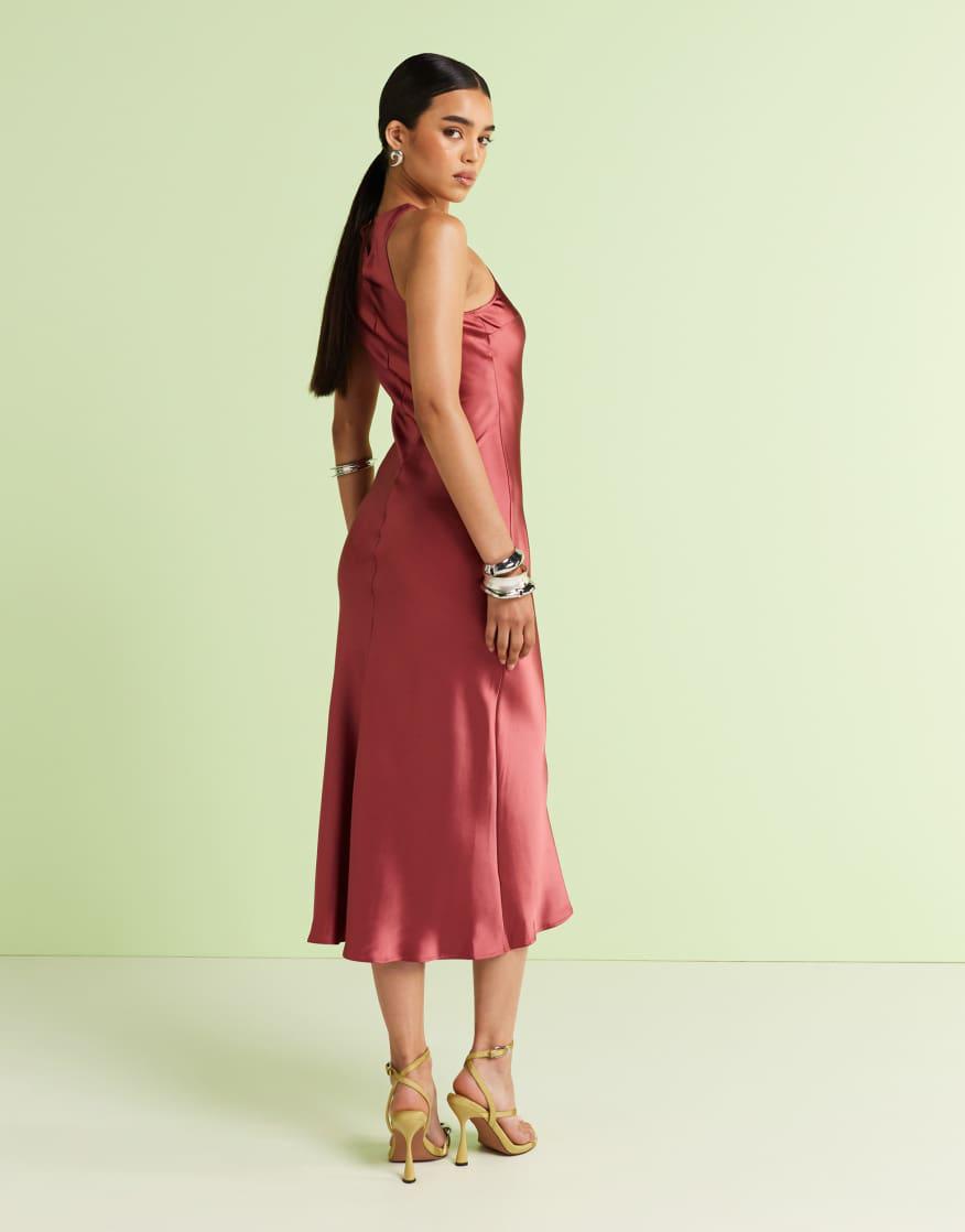 asos design bias cut midi satin dress ASOS Design - Satin Bias Cut Cami Midi Dress - Women - Polyester - 14 US