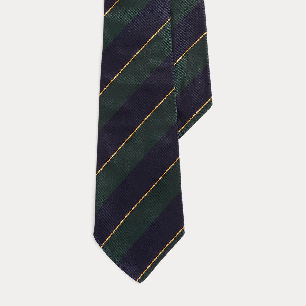 Ralph Lauren Chaps All-Over Stars and Stripes Tie, Made in USA silk yellow type Vintage Second Hand