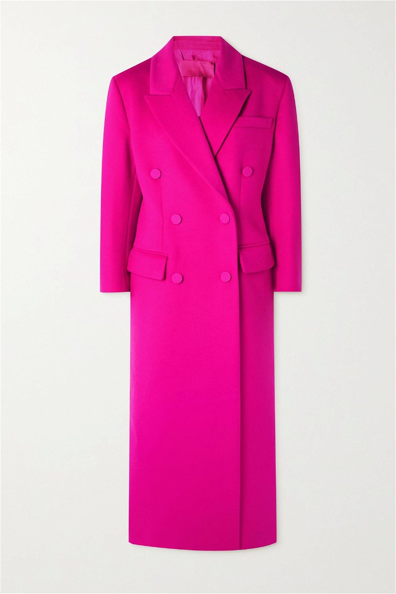 VALENTINO GARAVANI Double-Breasted Wool And Cashmere-Blend Coat in Pink ...